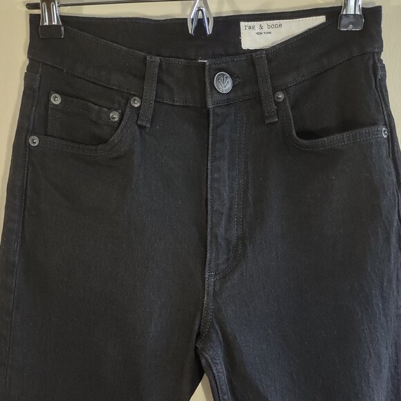 Rag & Bone Harlow Mid-Rise Straight Black Jeans Ankle Women's Sz 25 - Picture 5 of 12